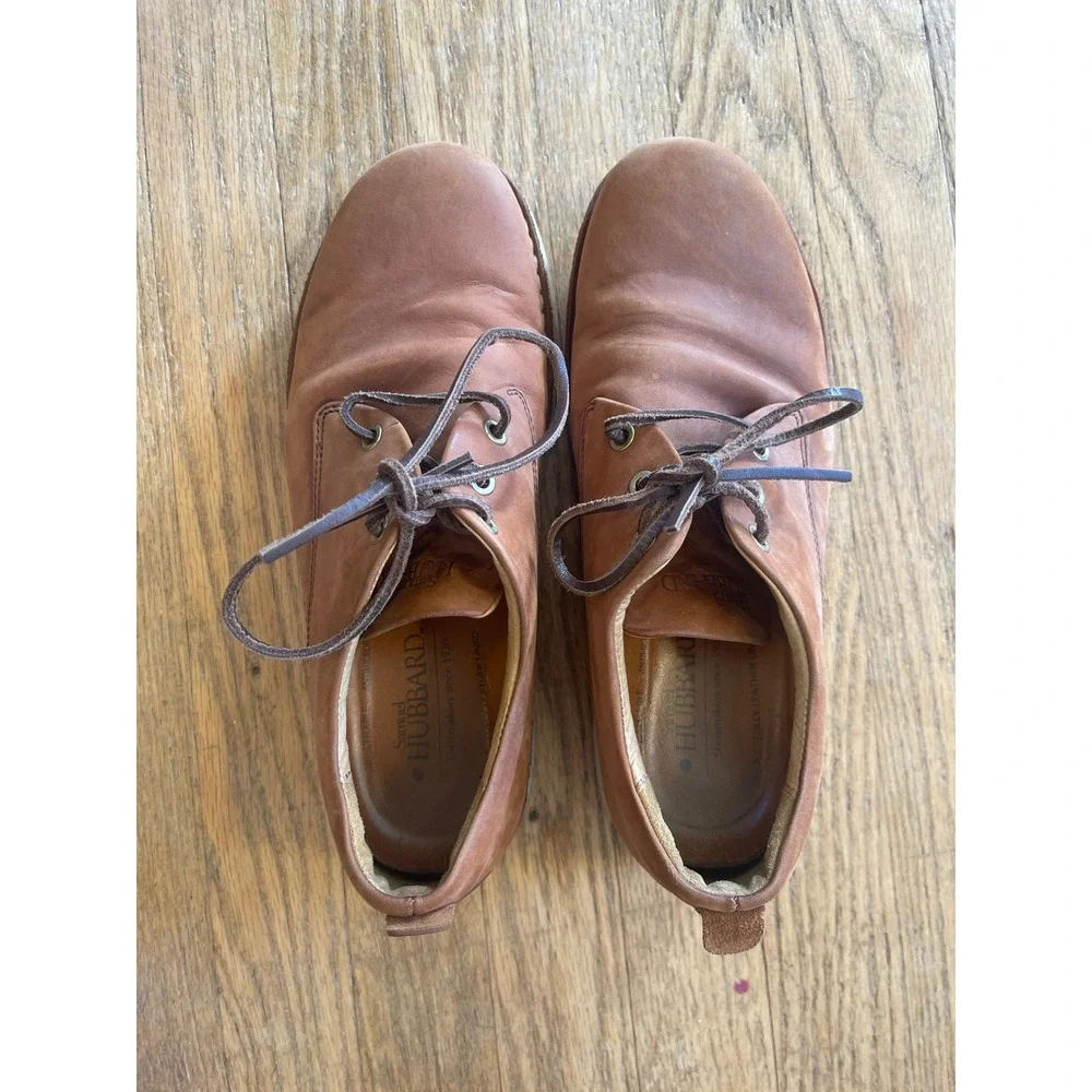 Samuel Hubbard Mens Free Tan Leather Oxford Vibram Sole 8.5‎ M Waxhide Walking